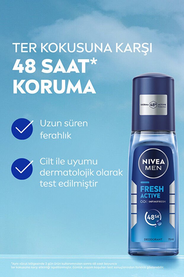 NIVEA Men Fresh Active Erkek Deodorant Pump Sprey 75 ml