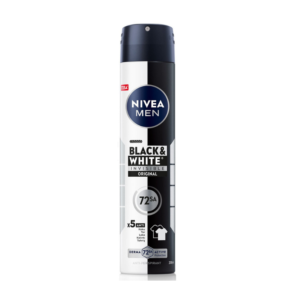 NIVEA Men Erkek Sprey Deodorant Black White 200 ml