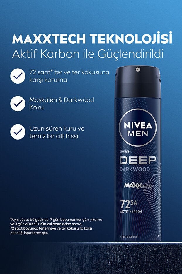 NIVEA MEN Erkek Sprey Deodorant Deep Dimension 150ml