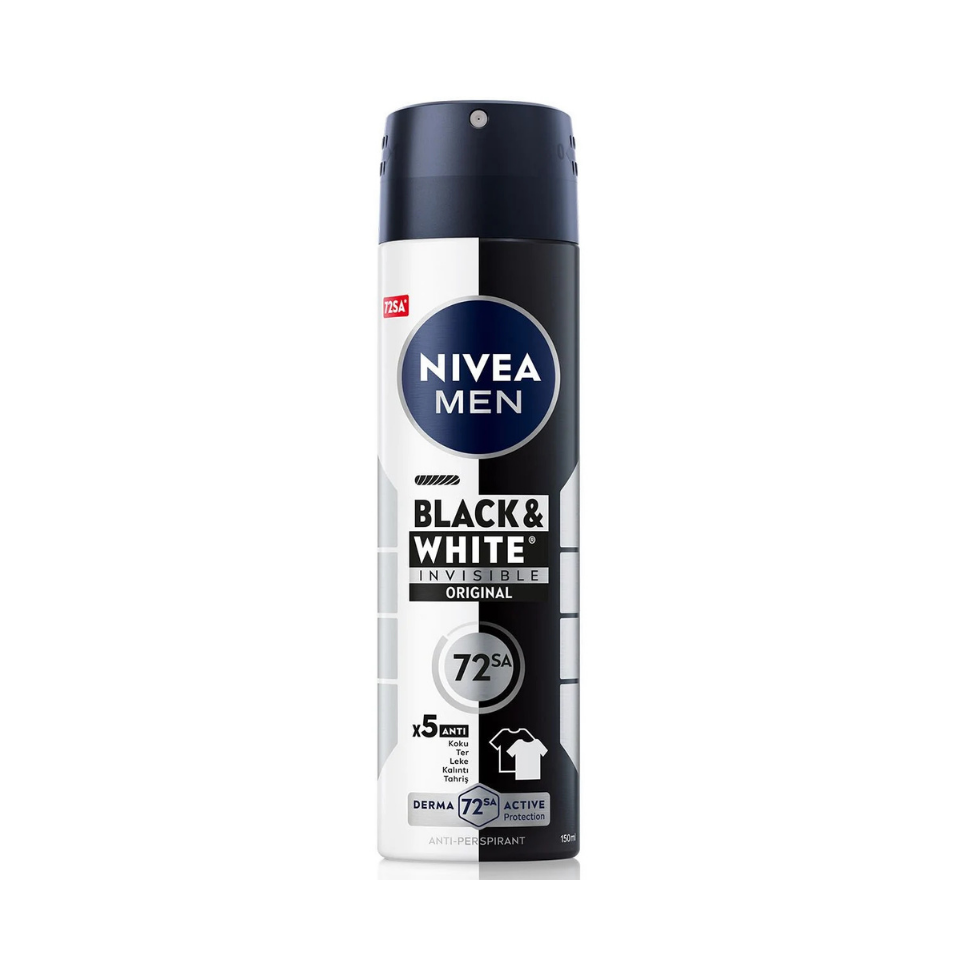 NIVEA MEN Erkek Sprey Deodorant Black & White 150 Ml