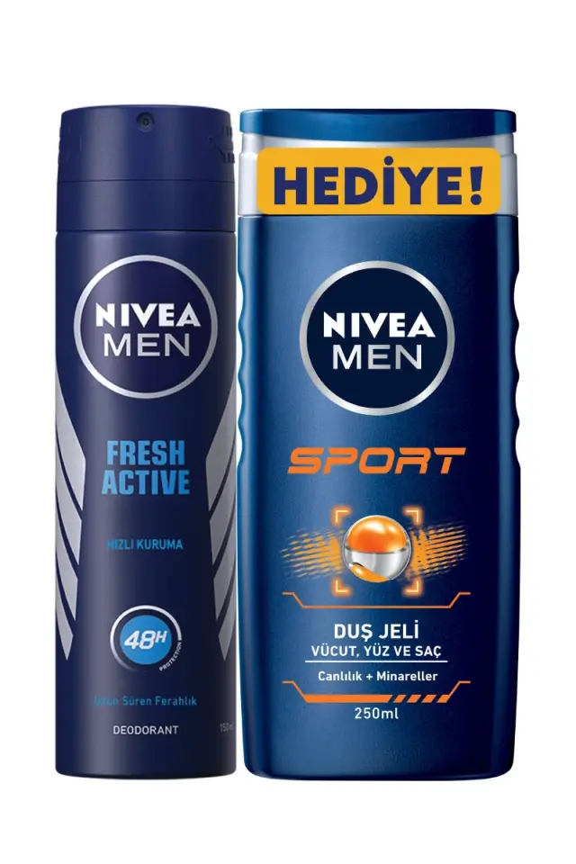 NIVEA FRESH ACTIVE DEODORANT 150ML + SPORT DUŞ JELİ 250 ML