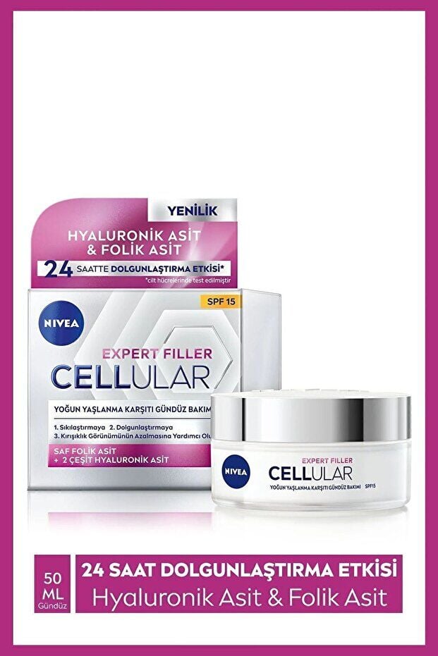 NIVEA Cellular Expert Filler Yoğun Yaşlanma Karşıtı Spf15 Gündüz Ve Gece Bakımı 2'li Krem Seti