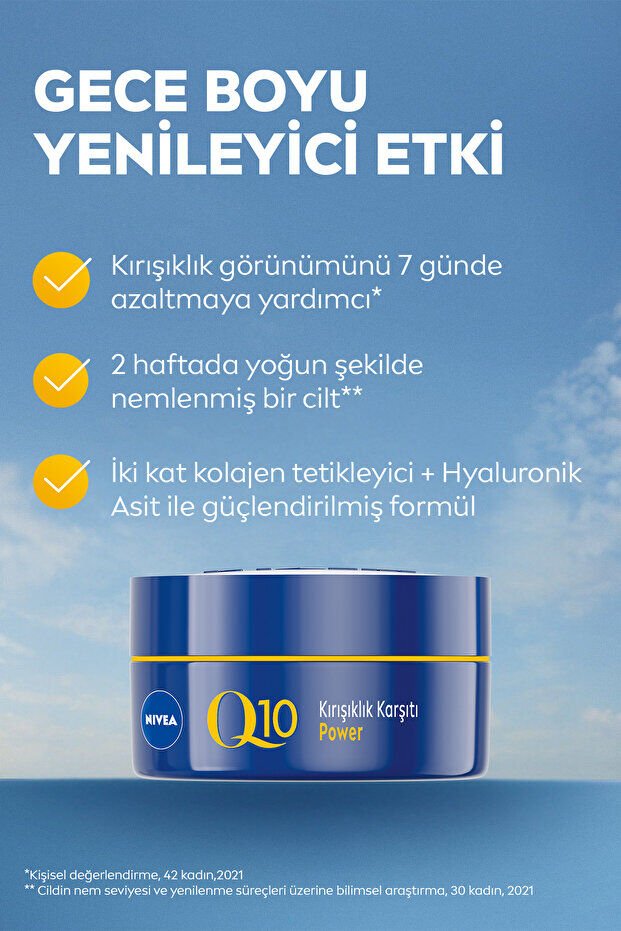NIVEA Q10 Power Kırışıklık Karşıtı Gündüz Bakım Kremi SPF30 50ml Ve Q10 Power Gece Bakım Kremi 50ml