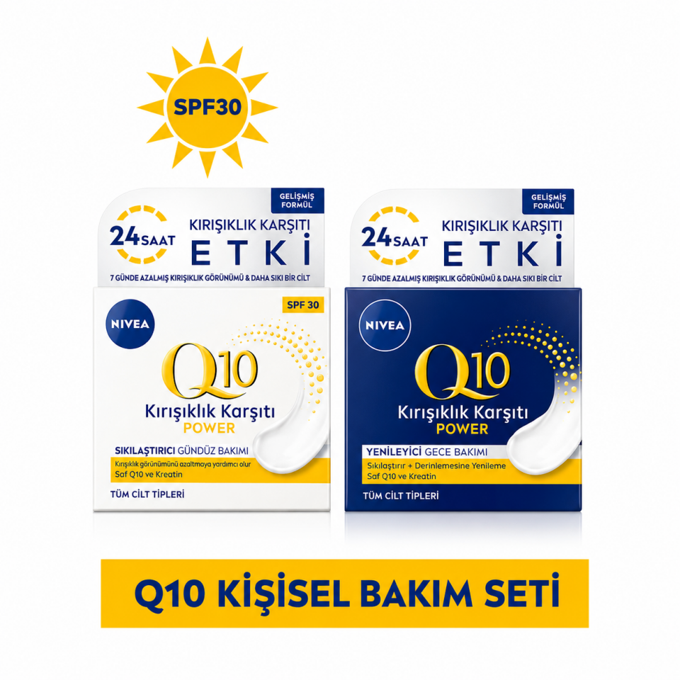 NIVEA Q10 Kırışıklık Karşıtı Gece ve Gündüz Bakım Kremi 50 Ml