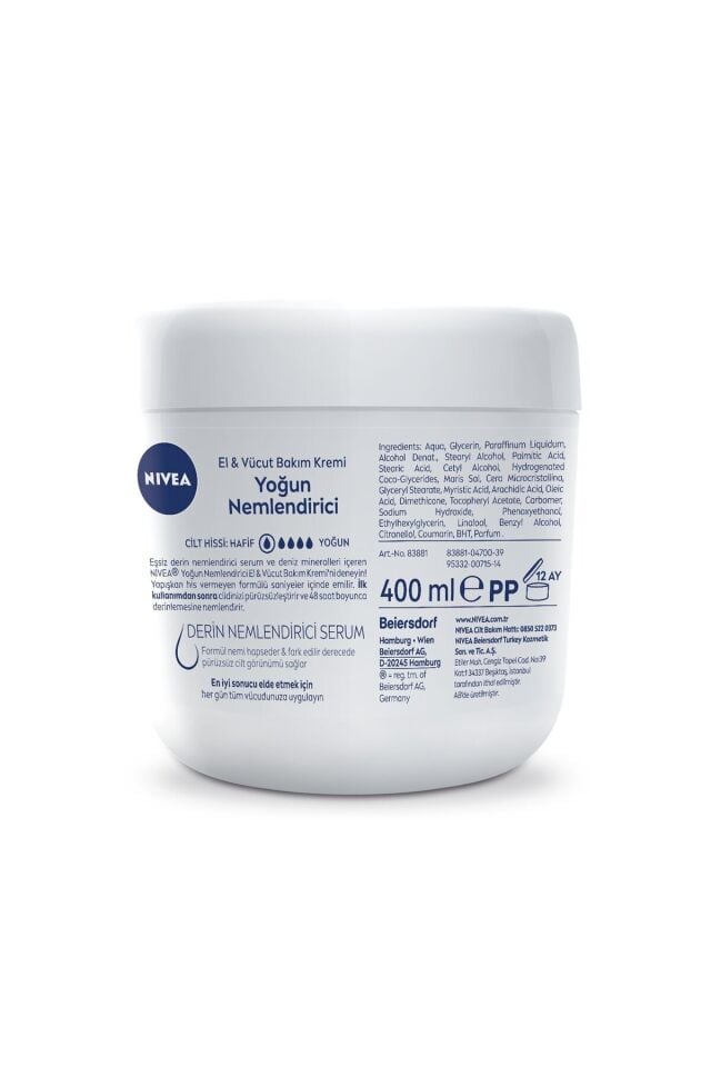 NIVEA Yoğun Nemlendirici El Ve Vücut Bakım Kremi Express Hydration 400ml