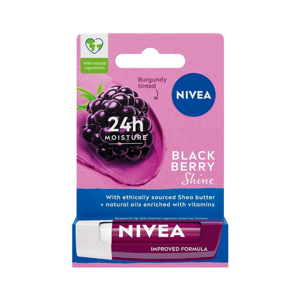 NIVEA Böğürtlen Dudak Bakım Kremi ve Parlatıcısı 4,8 g
