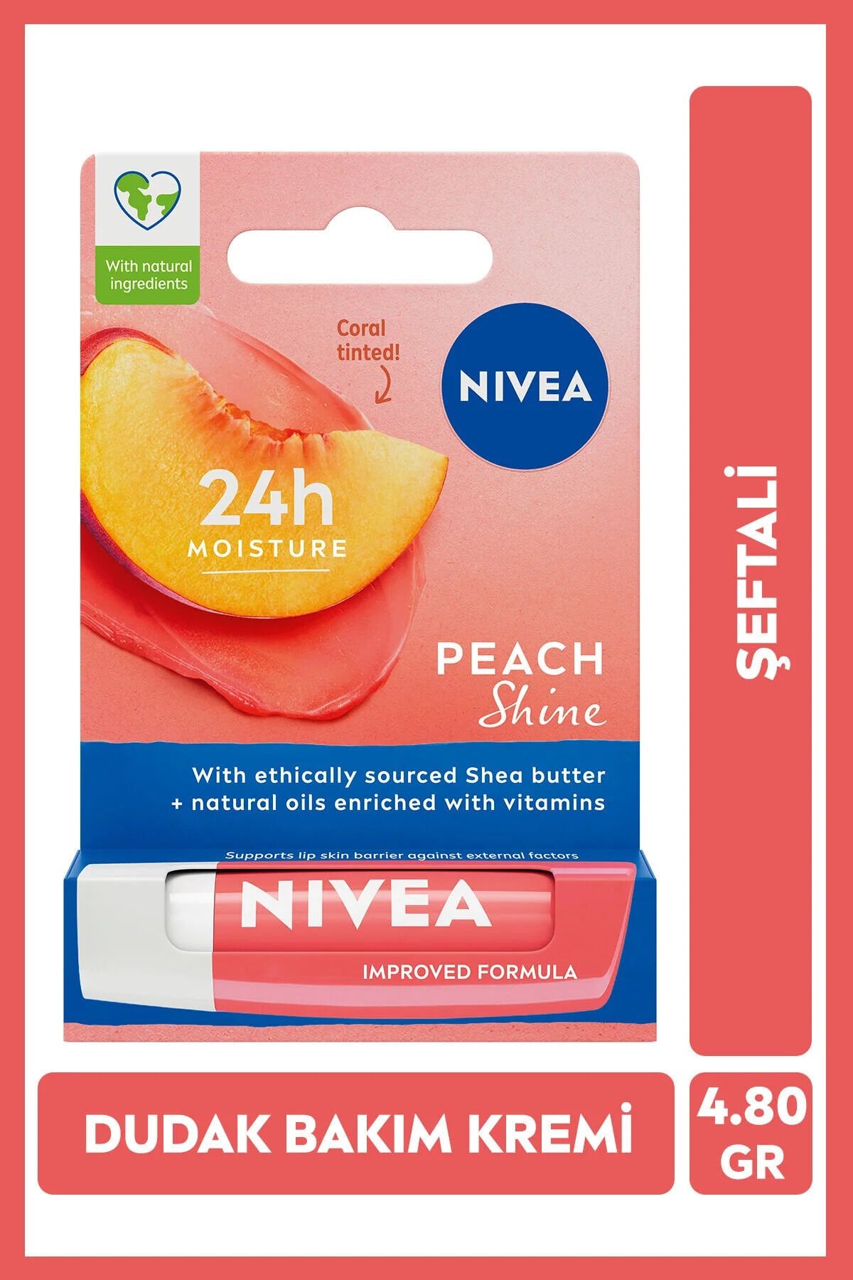 NIVEA Şeftali Nemlendirici Dudak Bakım Kremi 4.8g