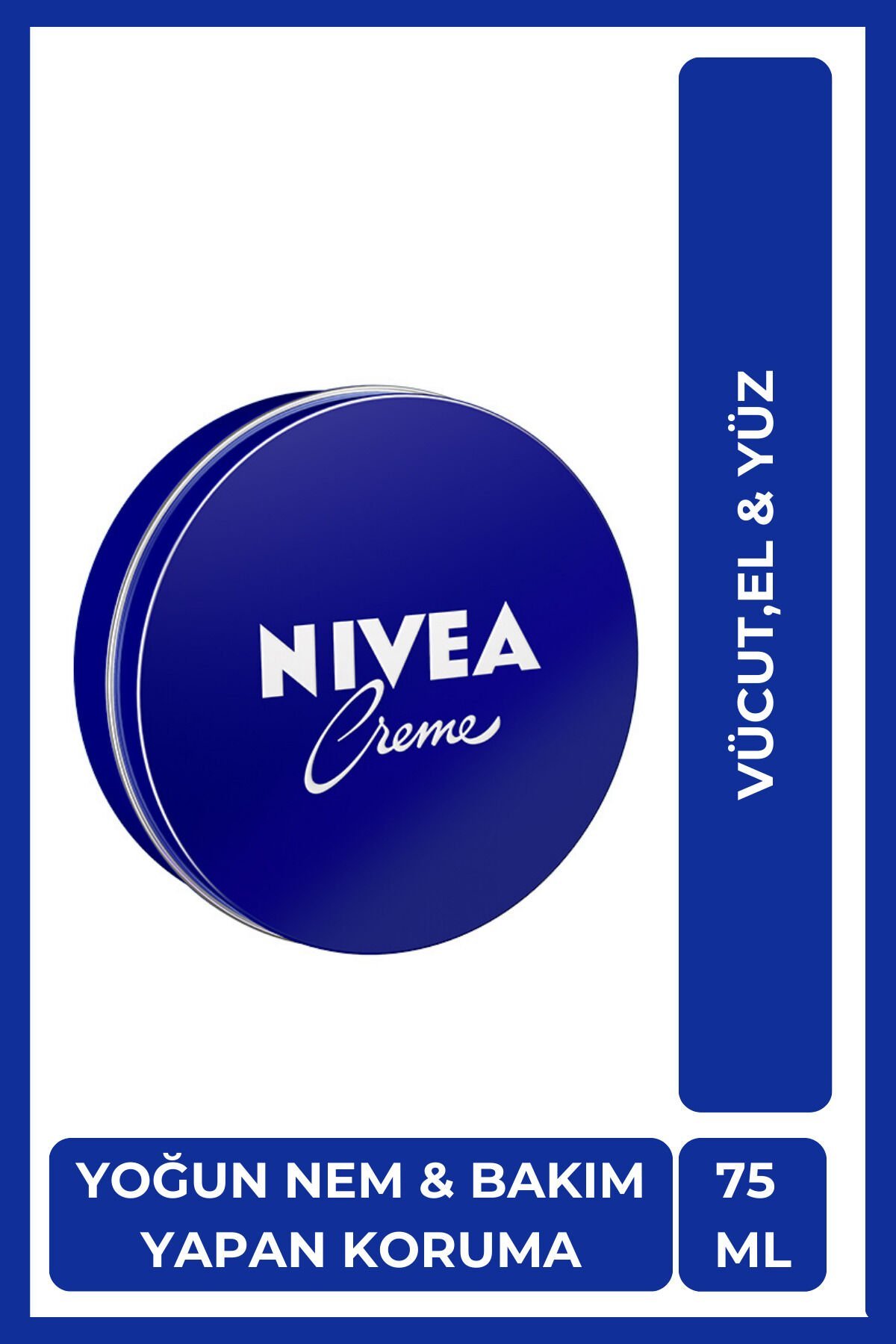 NIVEA Nemlendirici Creme 75ml, Yoğun Nemlendirici, Bakım Yapan Koruma,Eucerit, Yumuşak Cilt, El Yüz Vücut