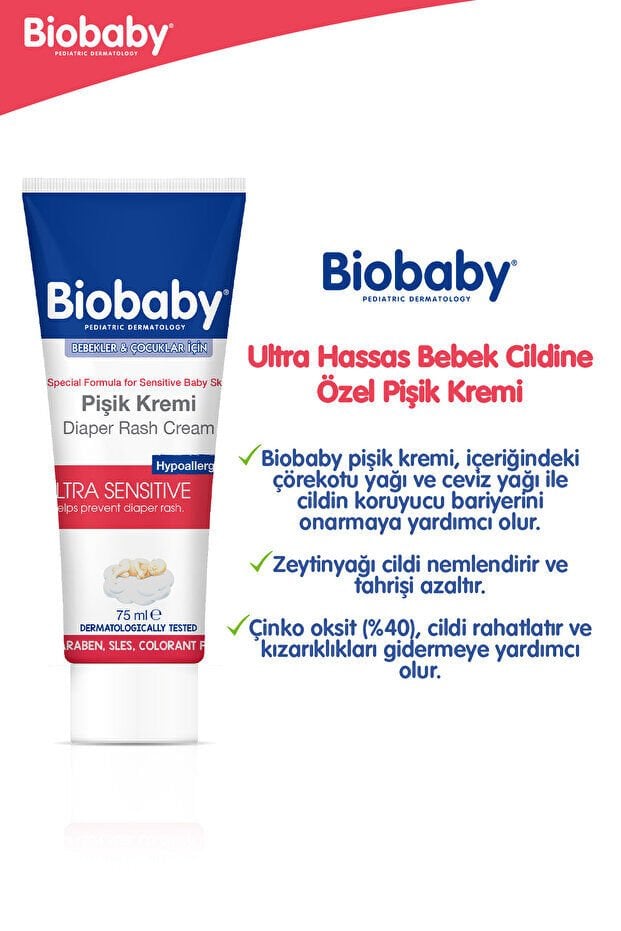 Biobaby Bebek Pişik Kremi %40 Çinko 75 gr
