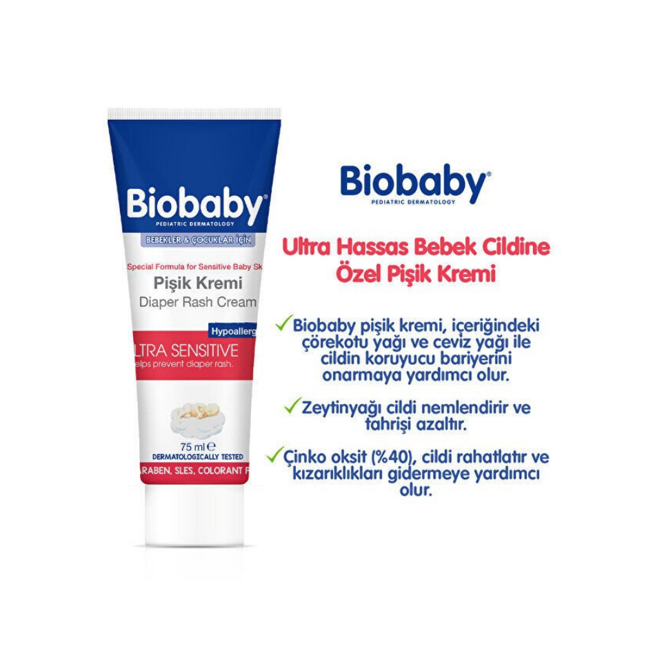 Biobaby Bebek Pişik Kremi %40 Çinko 75 gr