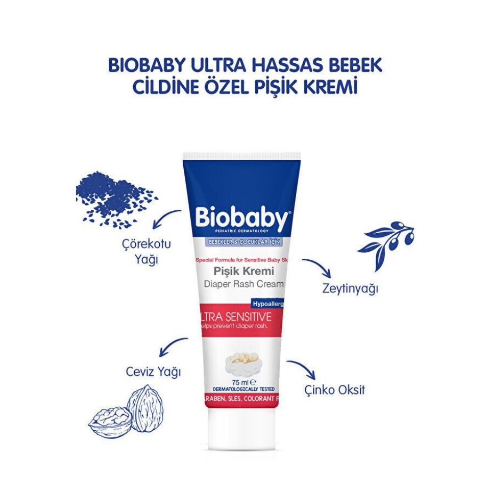 Biobaby Bebek Pişik Kremi %40 Çinko 75 gr
