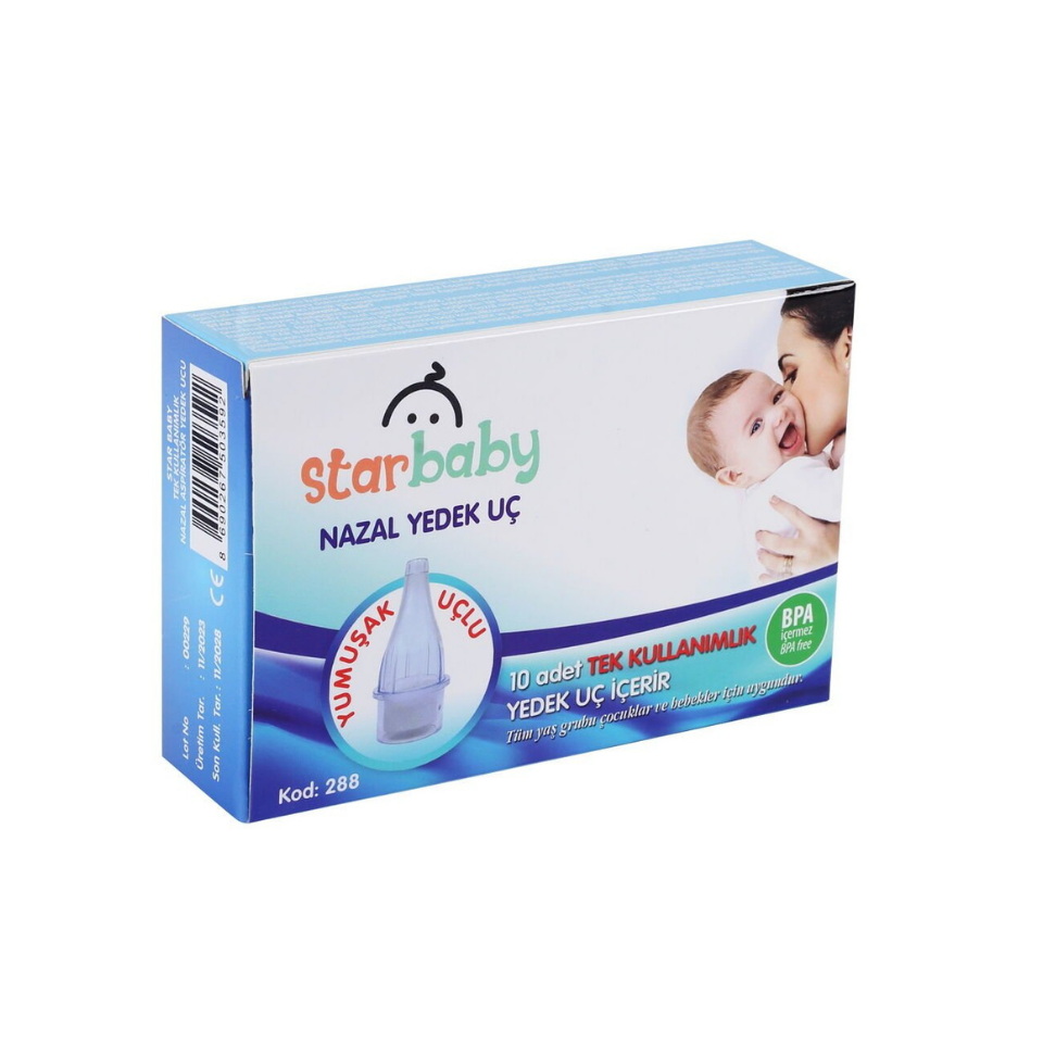 Star Baby Nazal Burun Aspiratörü Yedek Uç 10'lu Ultra Yumuşak Uçlu