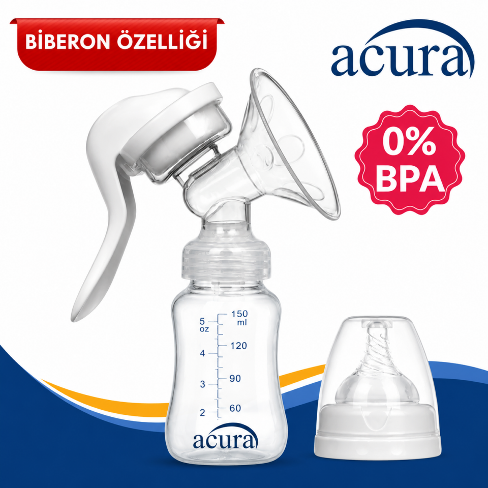 Acura AC-3000 Masaj ve Biberon Özellikli Manuel Göğüs Pompası