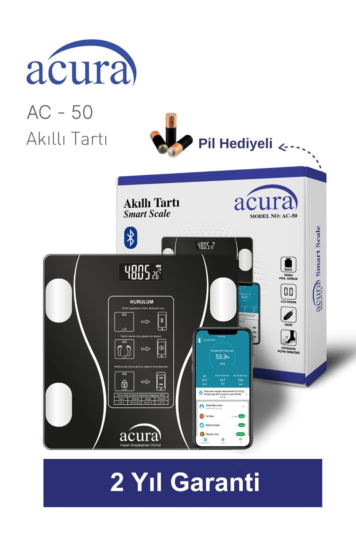 Acura AC-50 CE Onaylı Akıllı Tartı
