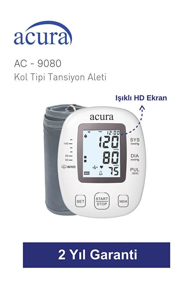 Acura Ac-9080 Işıklı Ekranlı Koldan Tansiyon Aleti