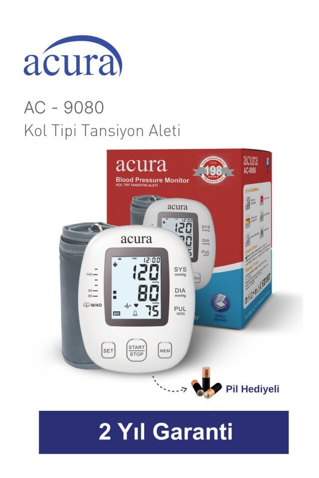 Acura Ac-9080 Işıklı Ekranlı Koldan Tansiyon Aleti
