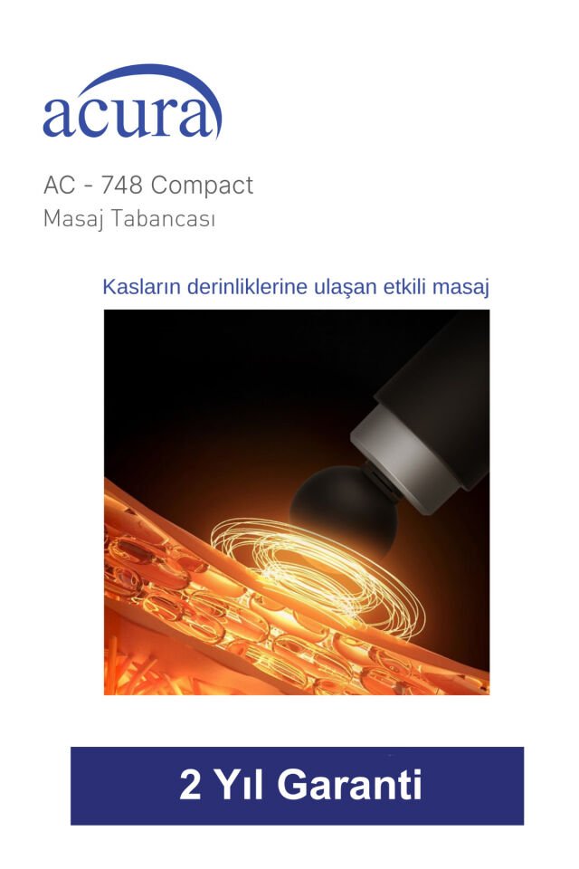 Acura AC-748 Compact 6 Kademeli 4 Başlıklı Masaj Tabancası