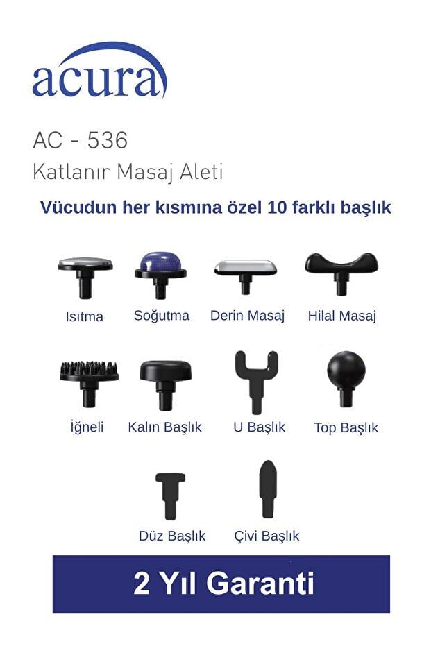 Acura AC-536 Isıtmalı & Soğutmalı Profesyonel Katlanır Masaj Aleti