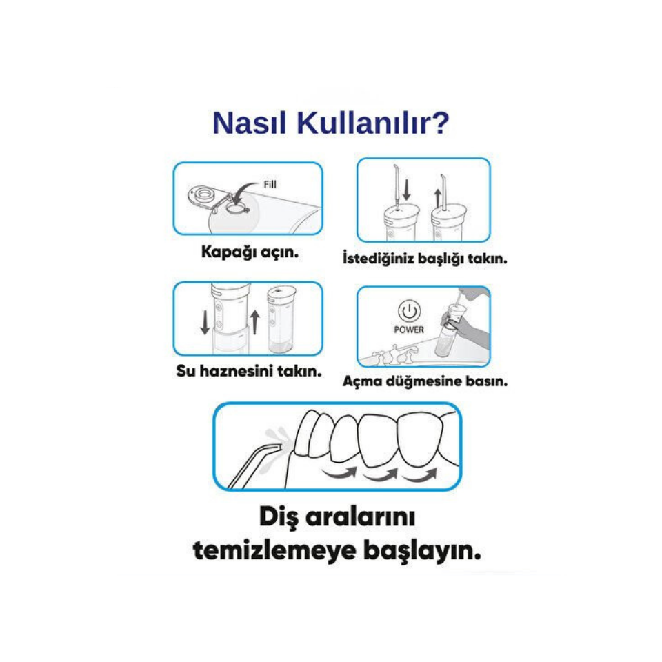 Acura AC-7000 Şarjlı 4 Başlıklı Ağız Duşu