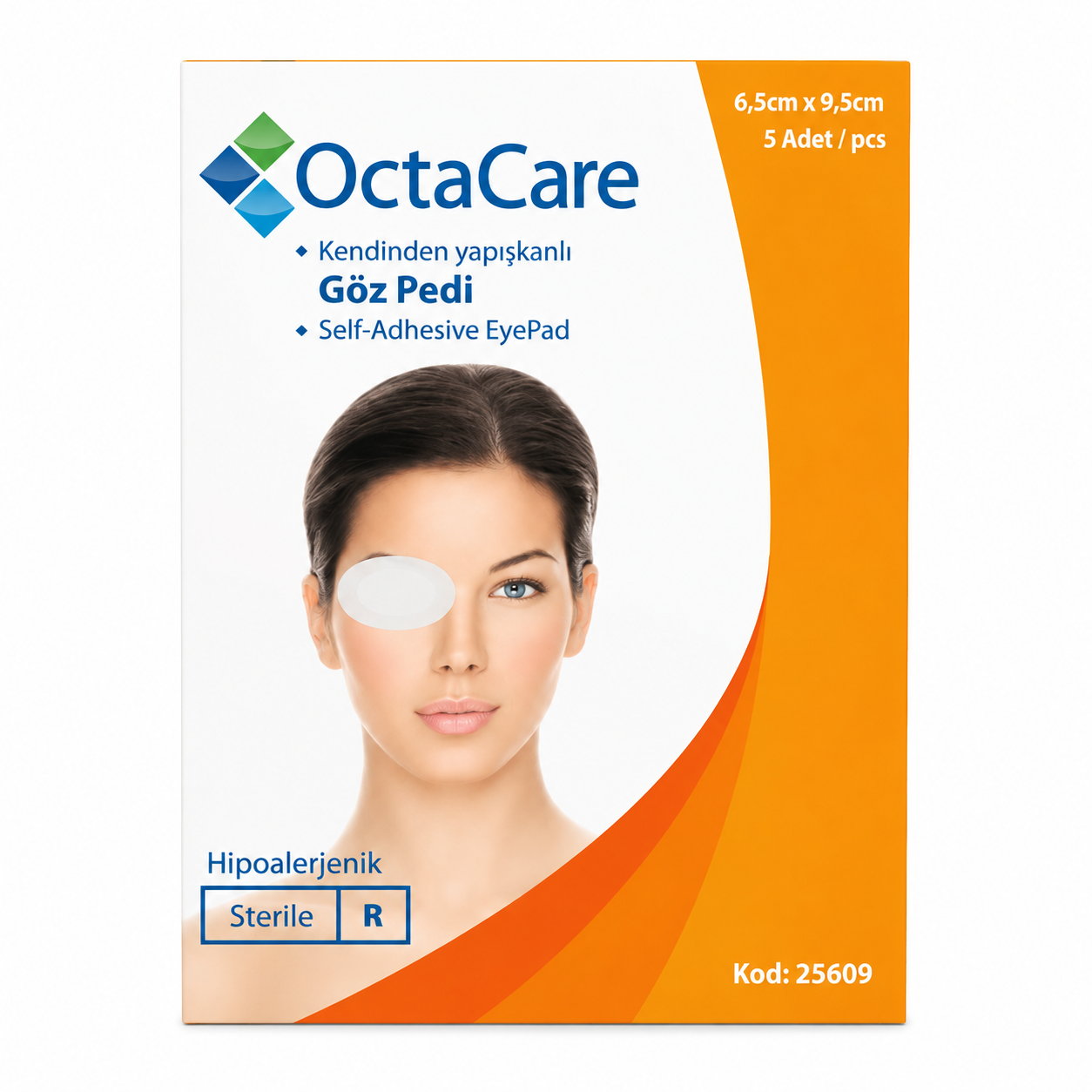 OCTACARE YETİŞKİN YAPIŞKANLI STERİL GÖZ PEDİ 5Lİ PAKET 6,5X9,5CM