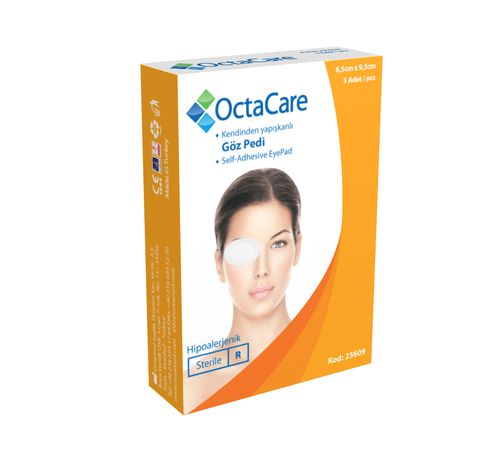 OCTACARE YETİŞKİN YAPIŞKANLI STERİL GÖZ PEDİ 5Lİ PAKET 6,5X9,5CM