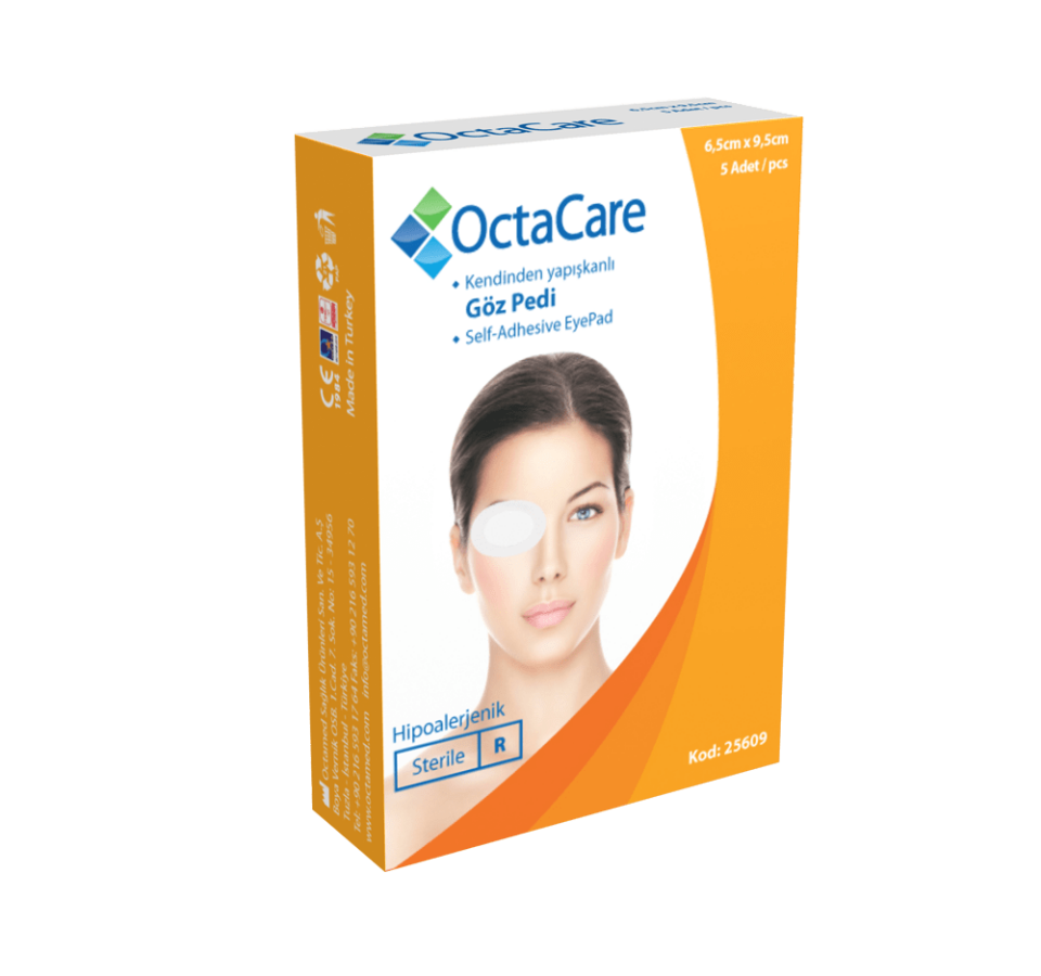 OCTACARE YETİŞKİN YAPIŞKANLI STERİL GÖZ PEDİ 5Lİ PAKET 6,5X9,5CM