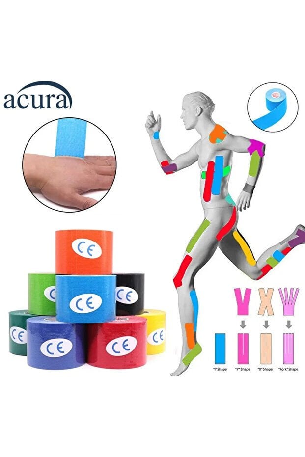Acura Ac-150 Hipoalerjenik Kinesyo Tape Ağrı Bandı 5m X 5cm Mor Renk