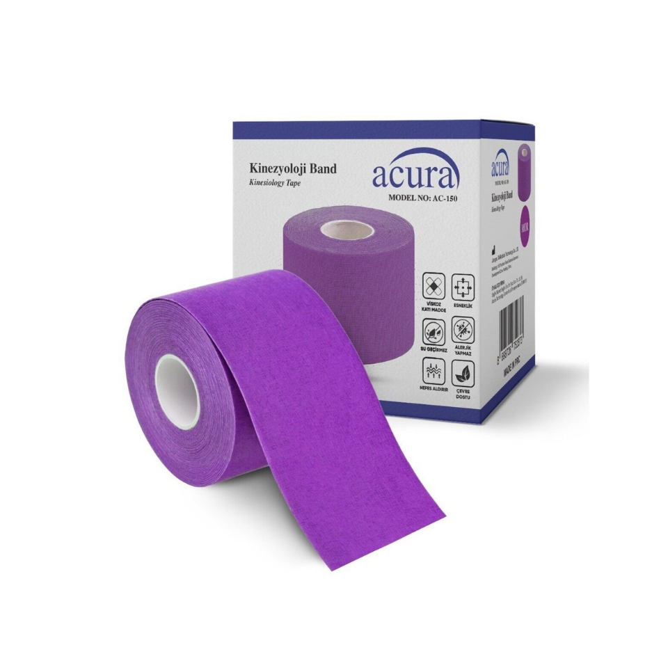 Acura Ac-150 Hipoalerjenik Kinesyo Tape Ağrı Bandı 5m X 5cm Mor Renk