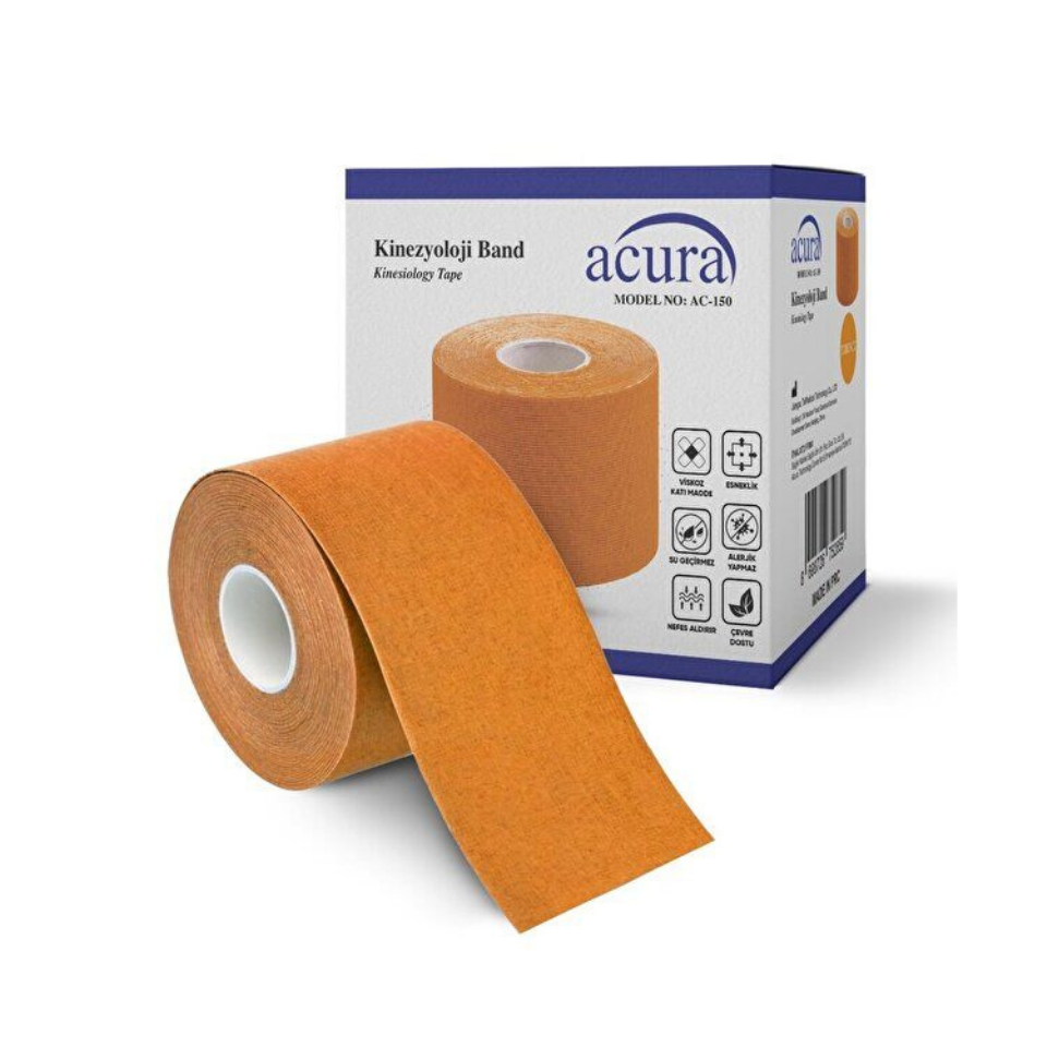 Acura Ac-150 Hipoalerjenik Kinesyo Tape Ağrı Bandı 5m X 5cm Turuncu Renk