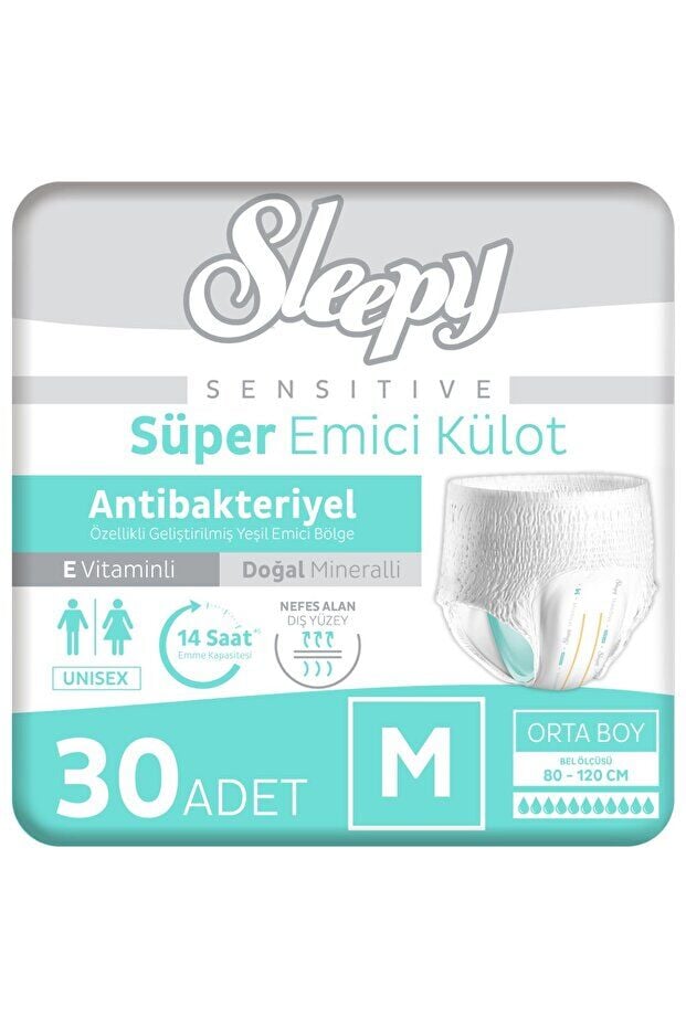 Sleepy Sensitive Antibakteriyel Emici Külot Medium 30 Adet46