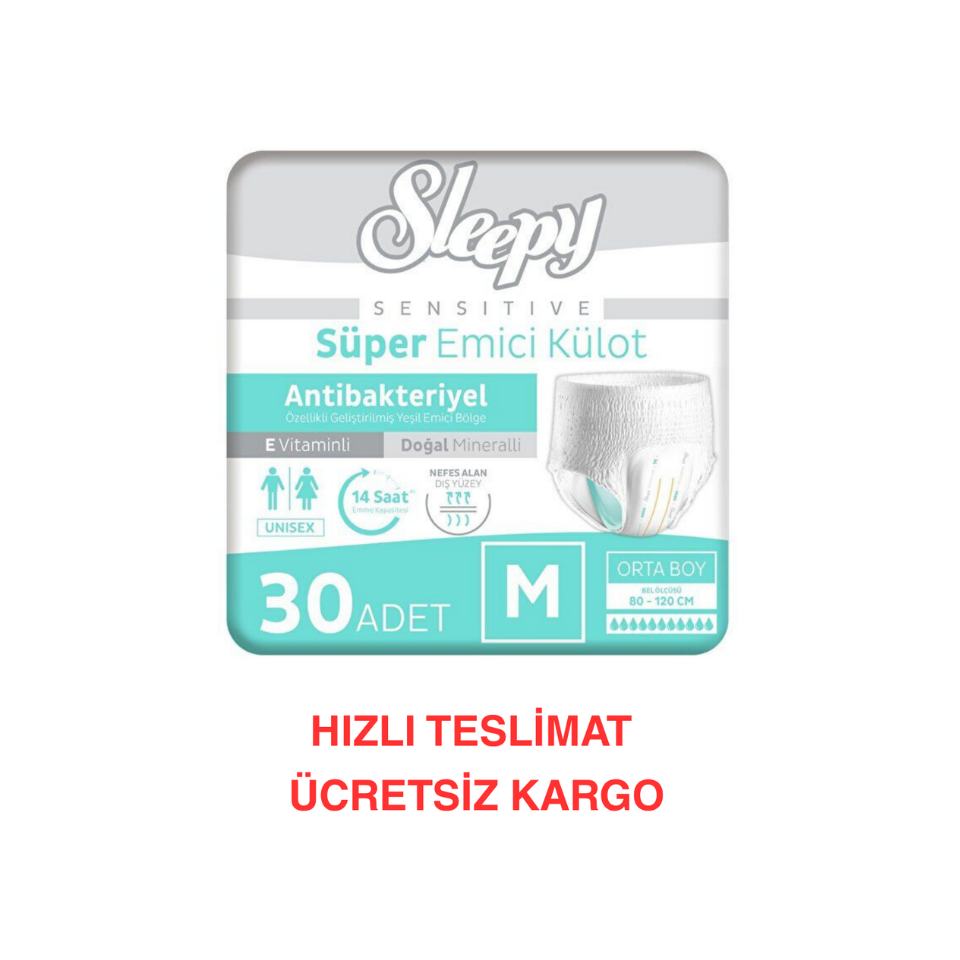 Sleepy Sensitive Antibakteriyel Emici Külot Medium 30 Adet
