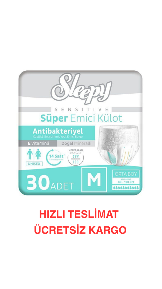 Sleepy Sensitive Antibakteriyel Emici Külot Medium 30 Adet