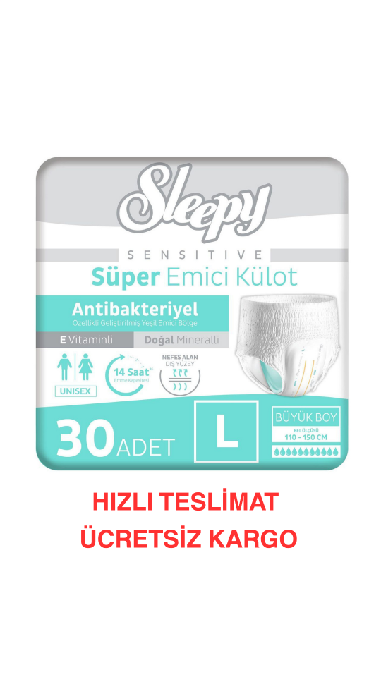 Sleepy Sensitive Antibakteriyel Emici Külot Large 30 Adet
