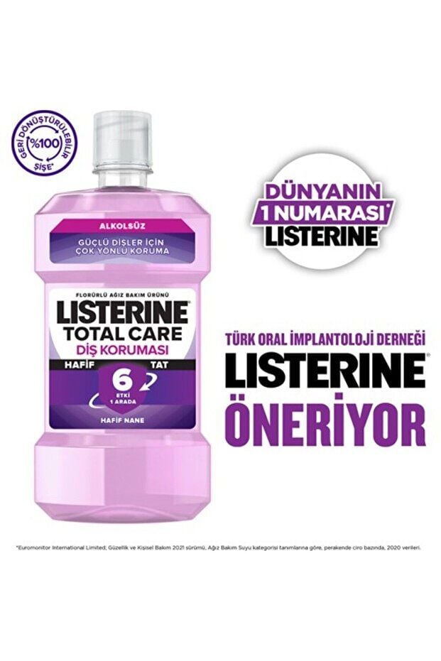 Listerine Total Care Zero Diş Koruması Alkolsüz Hafif Tat Ağız Bakım Suyu 250 ml