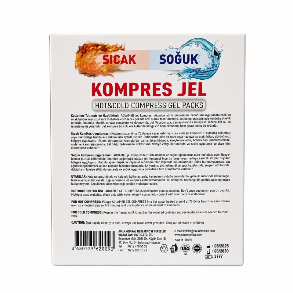 Aqua Kılıflı Sıcak Soğuk Jel Kompres 13 cm × 13 cm