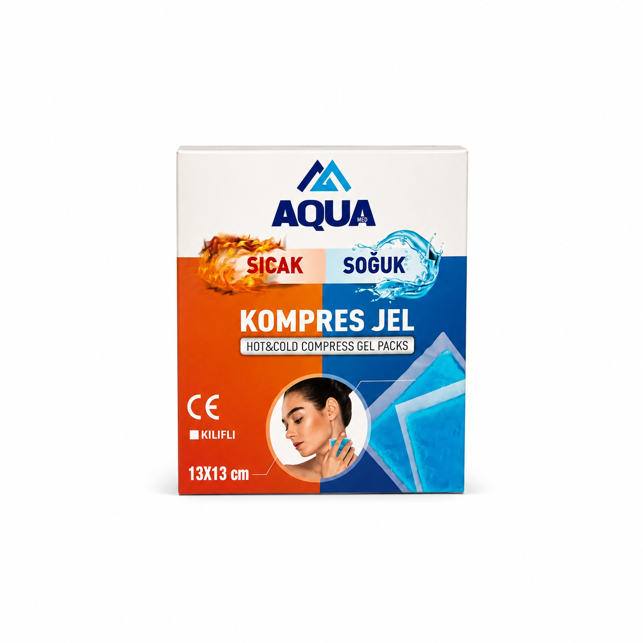 Aqua Kılıflı Sıcak Soğuk Jel Kompres 13 cm × 13 cm