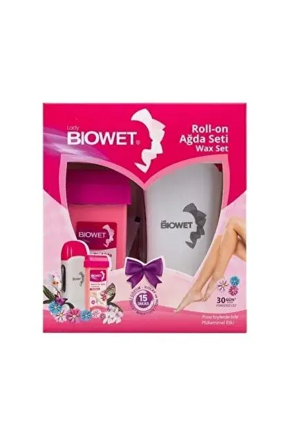 Biowet Ağda Isıtıcı Seti (Ağda Makinesi, Roll - On, Ağda Bezi 2 M, Sir Ağda Temizleme Mendili)