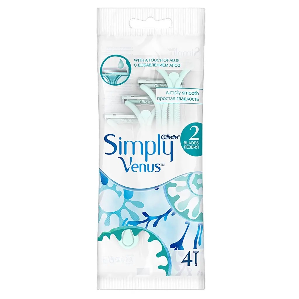 Gillette Simply Venus 2 Kadın Tıraş Bıçağı 4'lü Paket