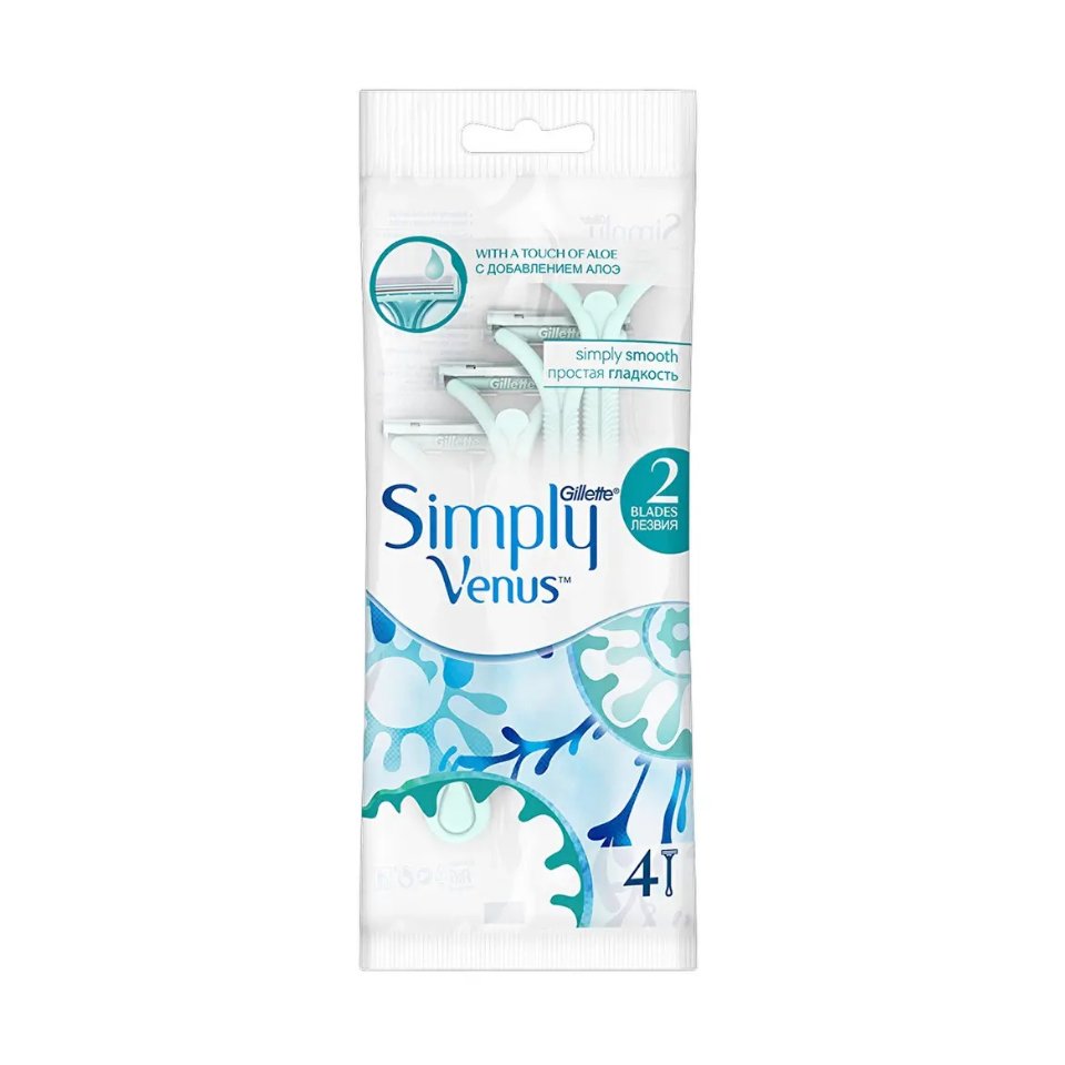 Gillette Simply Venus 2 Kadın Tıraş Bıçağı 4'lü Paket