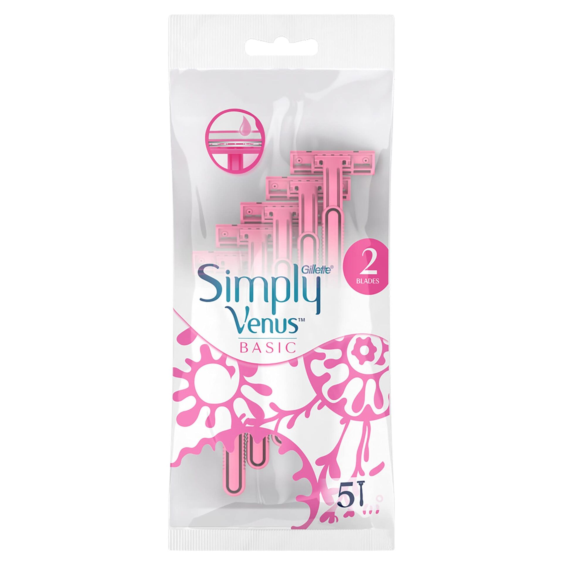 Gillette Venus Simply Venus 2 Basic Kullan At Kadın Tıraş Bıçağı 5 Adet
