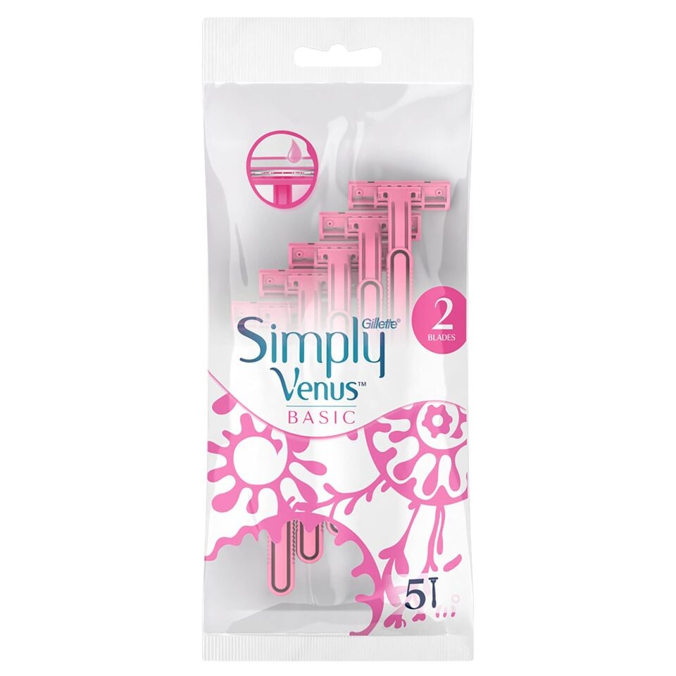 Gillette Venus Simply 2 Basic Kadın Tıraş Bıçağı 5 Adet