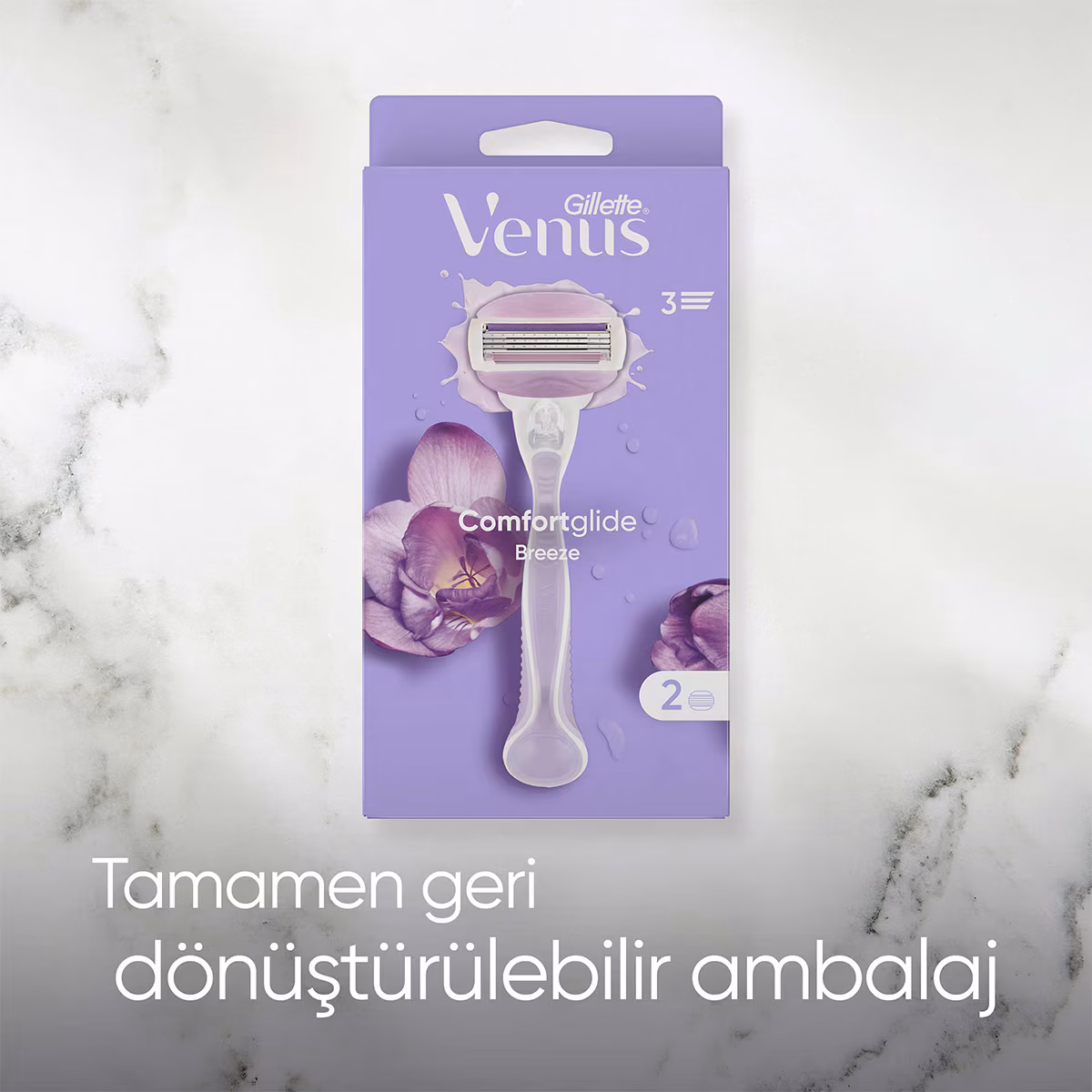 Gillette Venus Comfortglide Breeze Tıraş Makinesi + 2 Adet Yedek Başlık