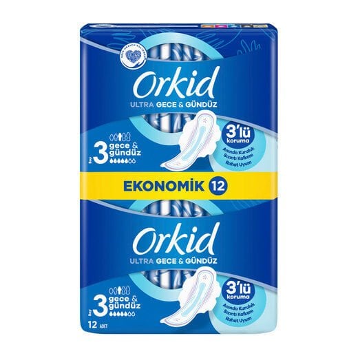 Orkid Ultra Extra Hijyenik Ped Gece Ekonomik Paket 12 Ped