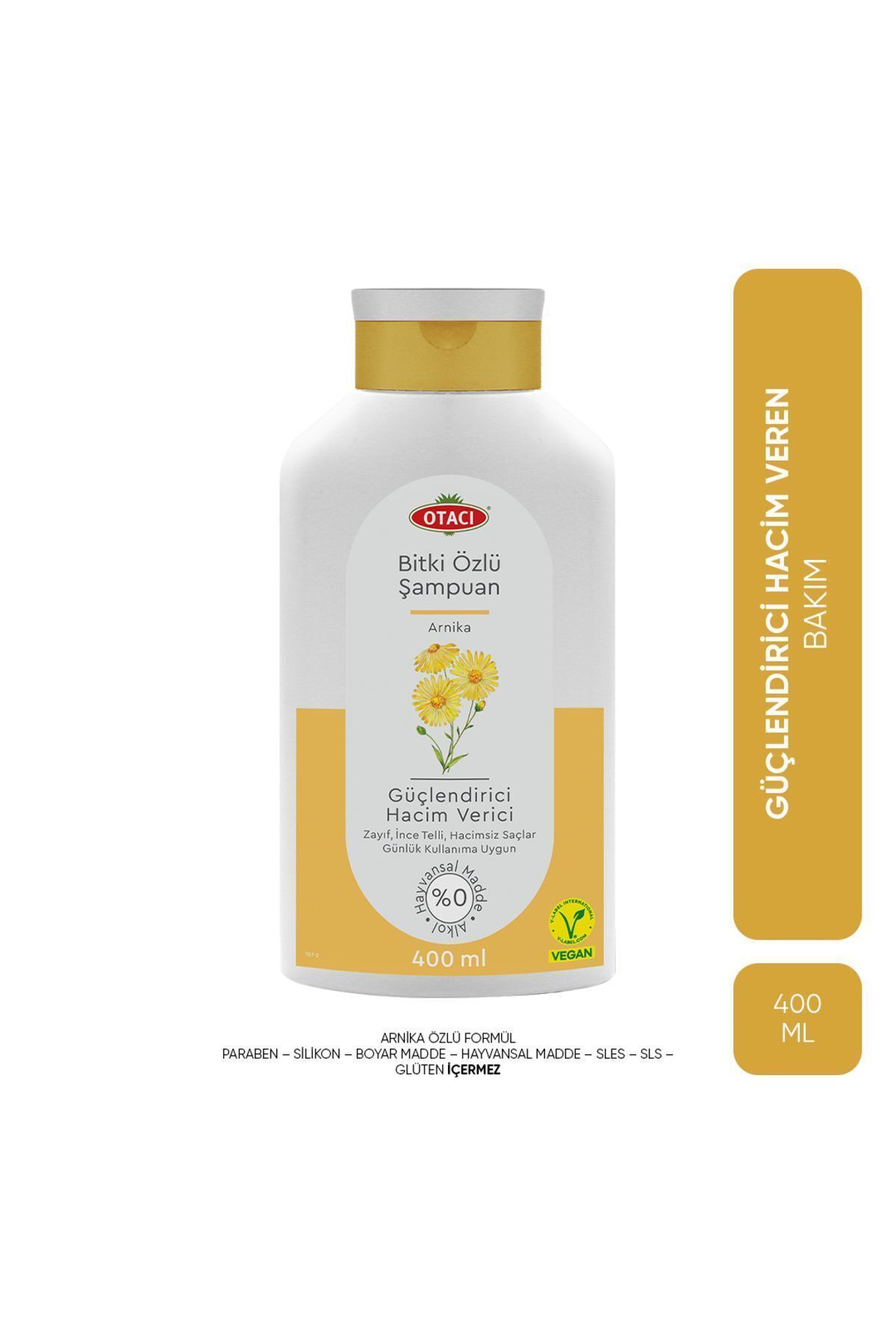 Otacı Bitki Özlü Güçlü Hacimli Saçlar Için Arnika Şampuan