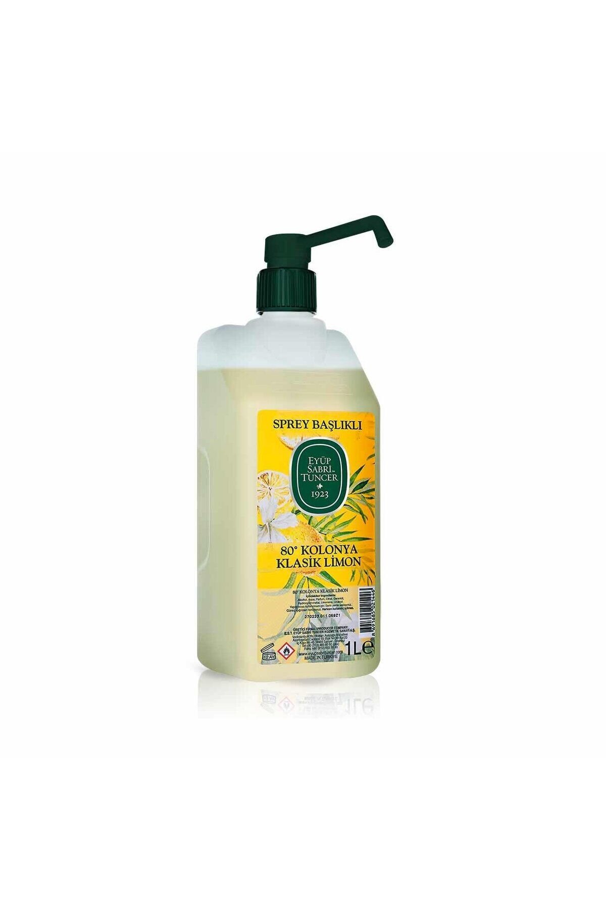Eyüp Sabri Tuncer Klasik Limon Kolonyası 1 lt - Sprey Başlıklı