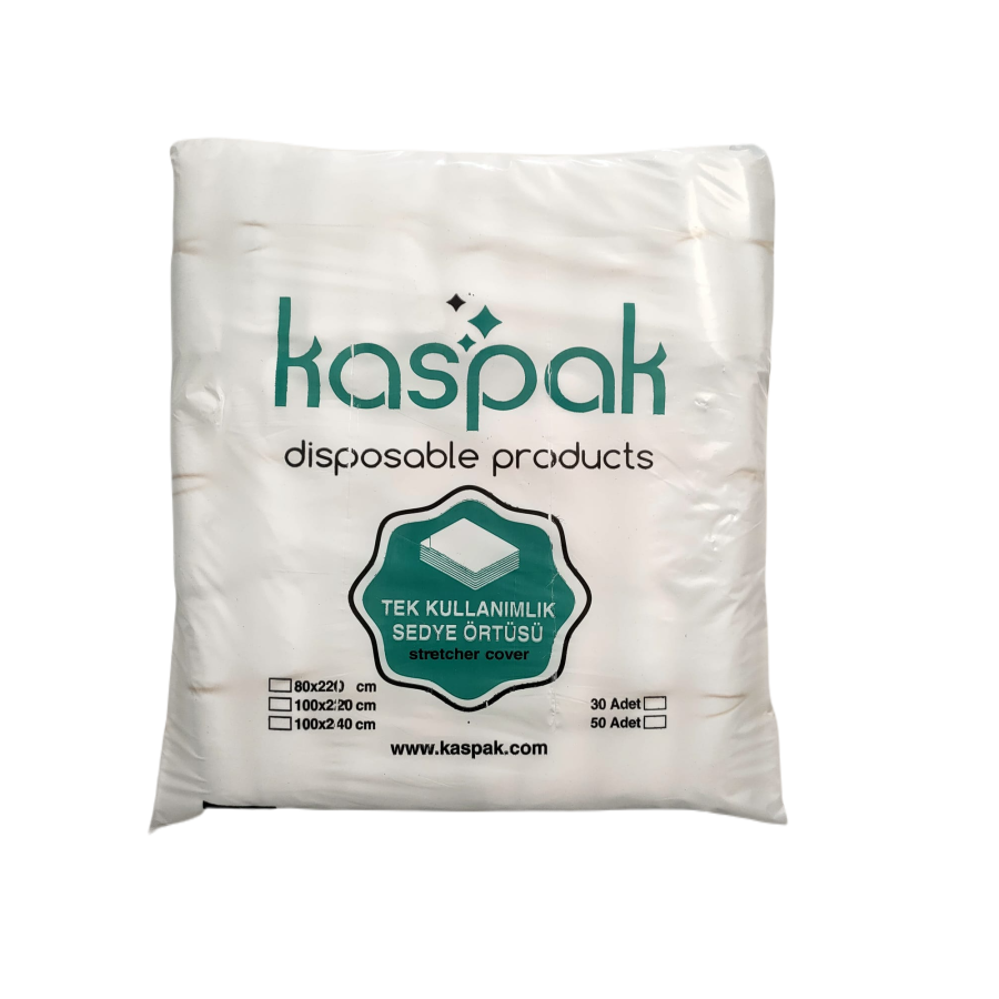 KASPAK 80X220 50 ADET TEK KULLANIMLIK SEDYE ÖRTÜSÜ