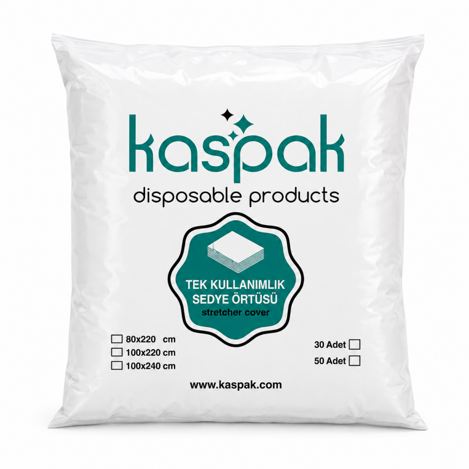 Kaspak Tek Kullanımlık Sedye Örtüsü 80X220 50 Adet
