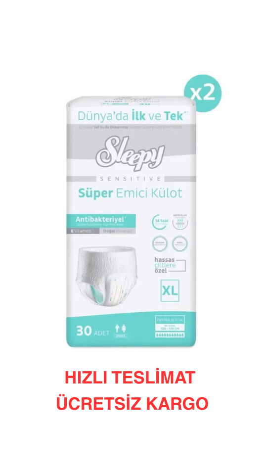 Sleepy Sensitive Antibakteriyel Emici Külot Xlarge 30X2 60 Adet