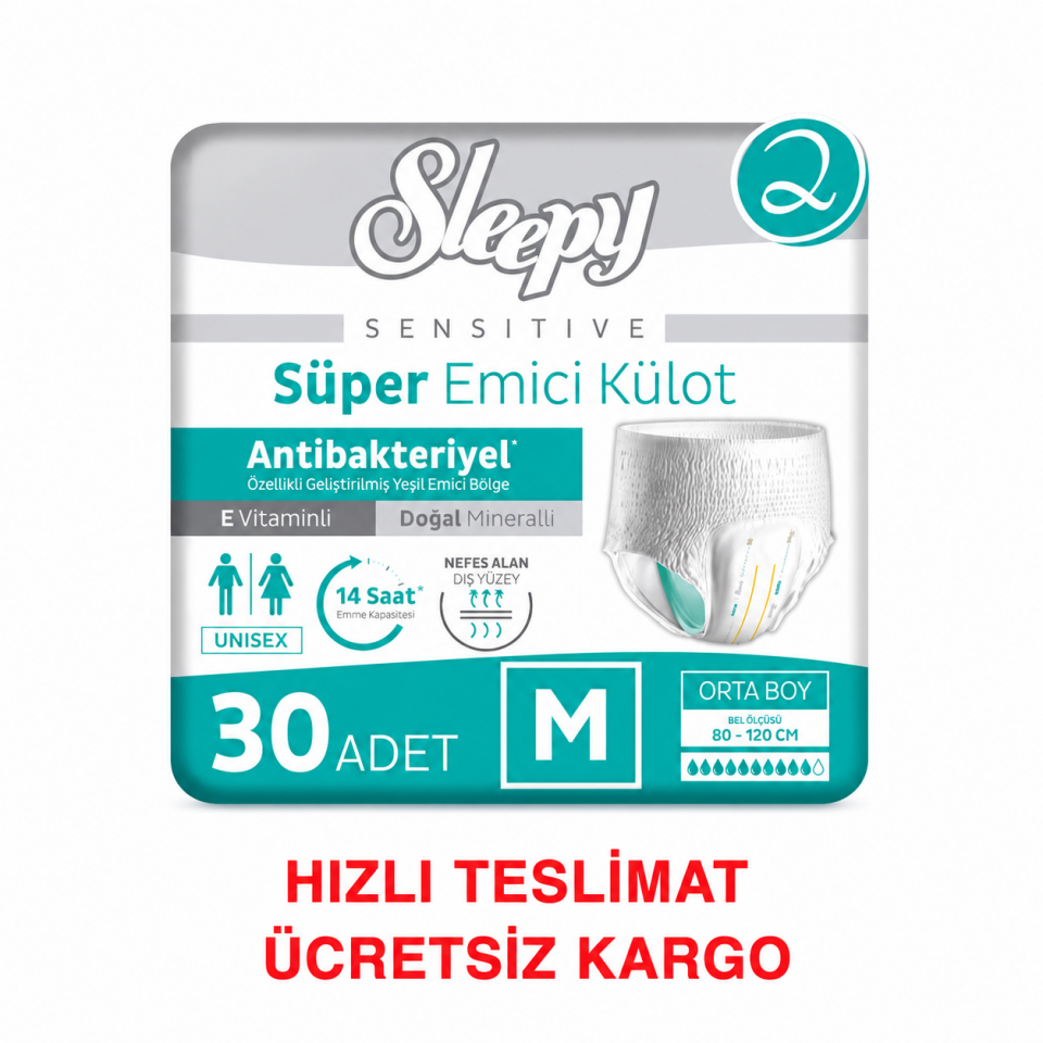 Sleepy Sensitive Antibakteriyel Emici Külot Medium 30X2 60 Adet