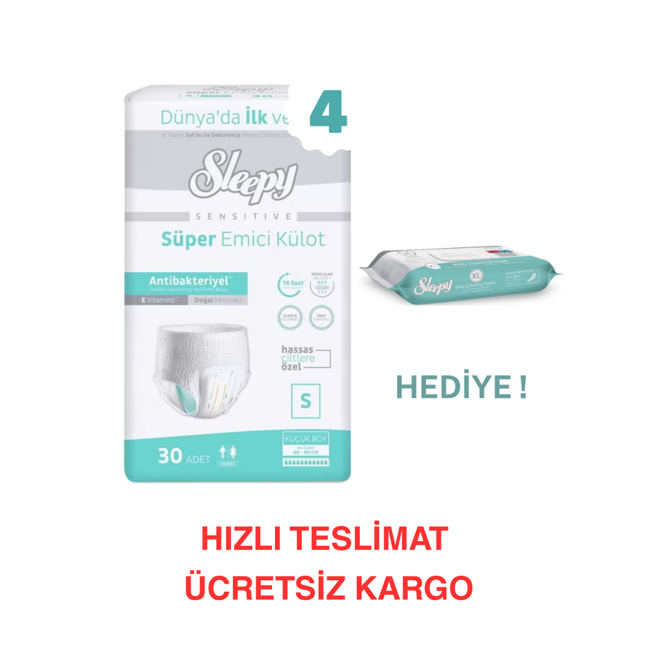 Sleepy Hasta Bezi Yetişkin Emici Külot S Beden 30x4 120 Adet